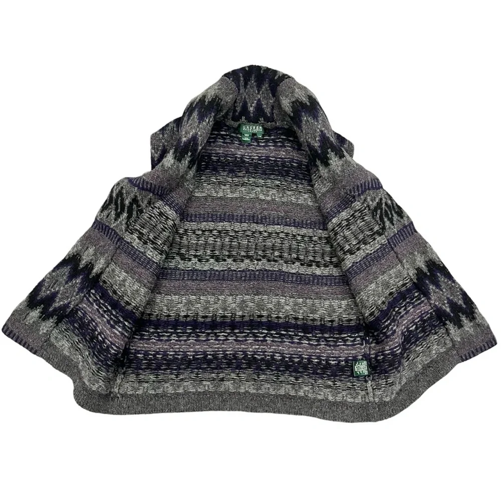 Lauren Ralph Lauren Women’s Lambswool Sweater Vest Shawl Collar Southwes… - Picture 6 of 15